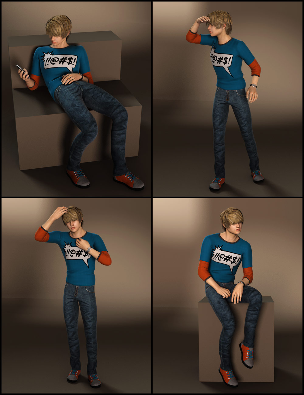 Basic Cool Poses for Teen Jayden 6 by: blondie9999, 3D Models by Daz 3D