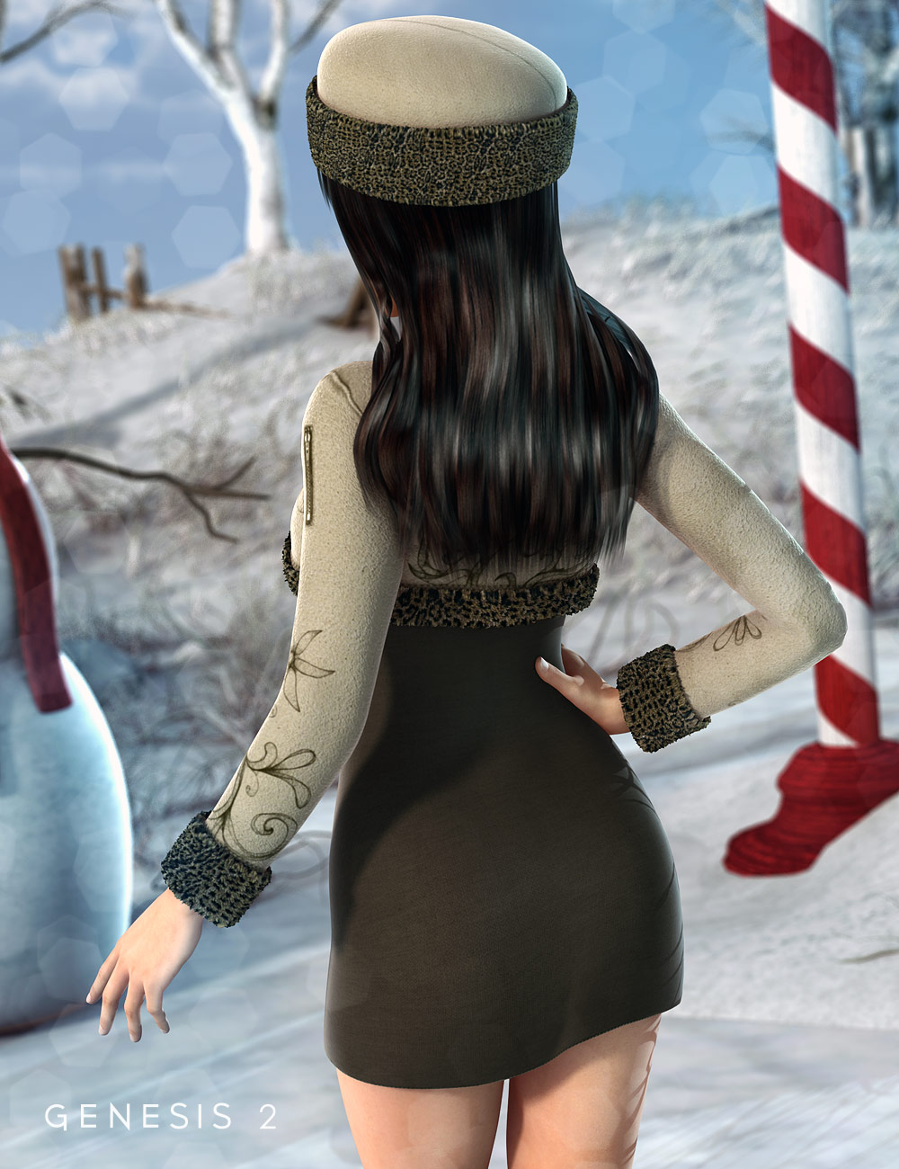 Frosty Dress for Genesis 2 Female(s) by: Shox-DesignKarth, 3D Models by Daz 3D