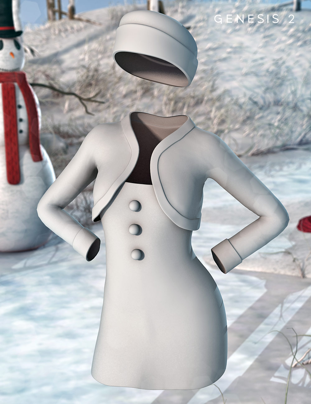 Frosty Dress for Genesis 2 Female(s) by: Shox-DesignKarth, 3D Models by Daz 3D