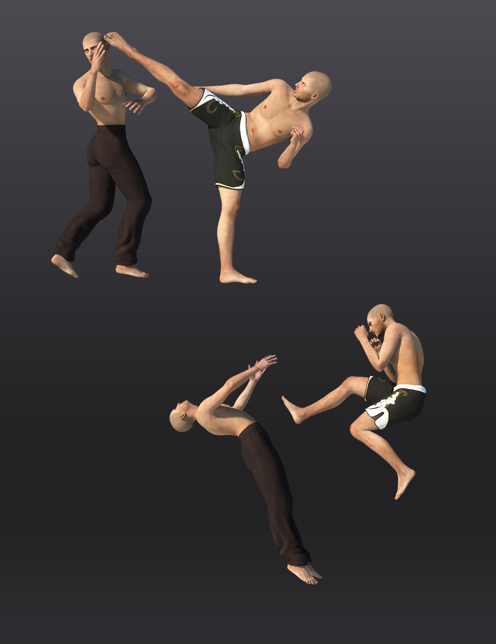 Fighting Poses for Genesis and Genesis 2 by: Andrey Pestryakov, 3D Models by Daz 3D