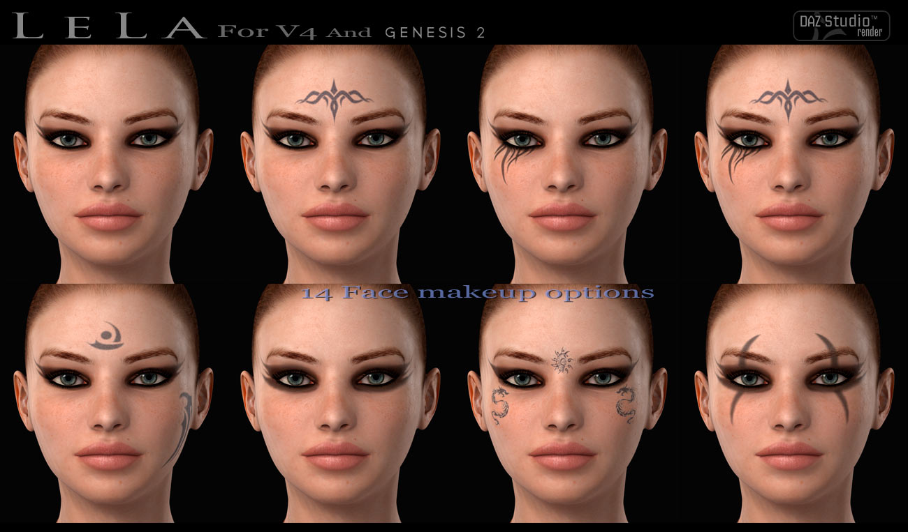 Lela For Victoria 4 and Genesis 2 Female(s) by: Aako, 3D Models by Daz 3D