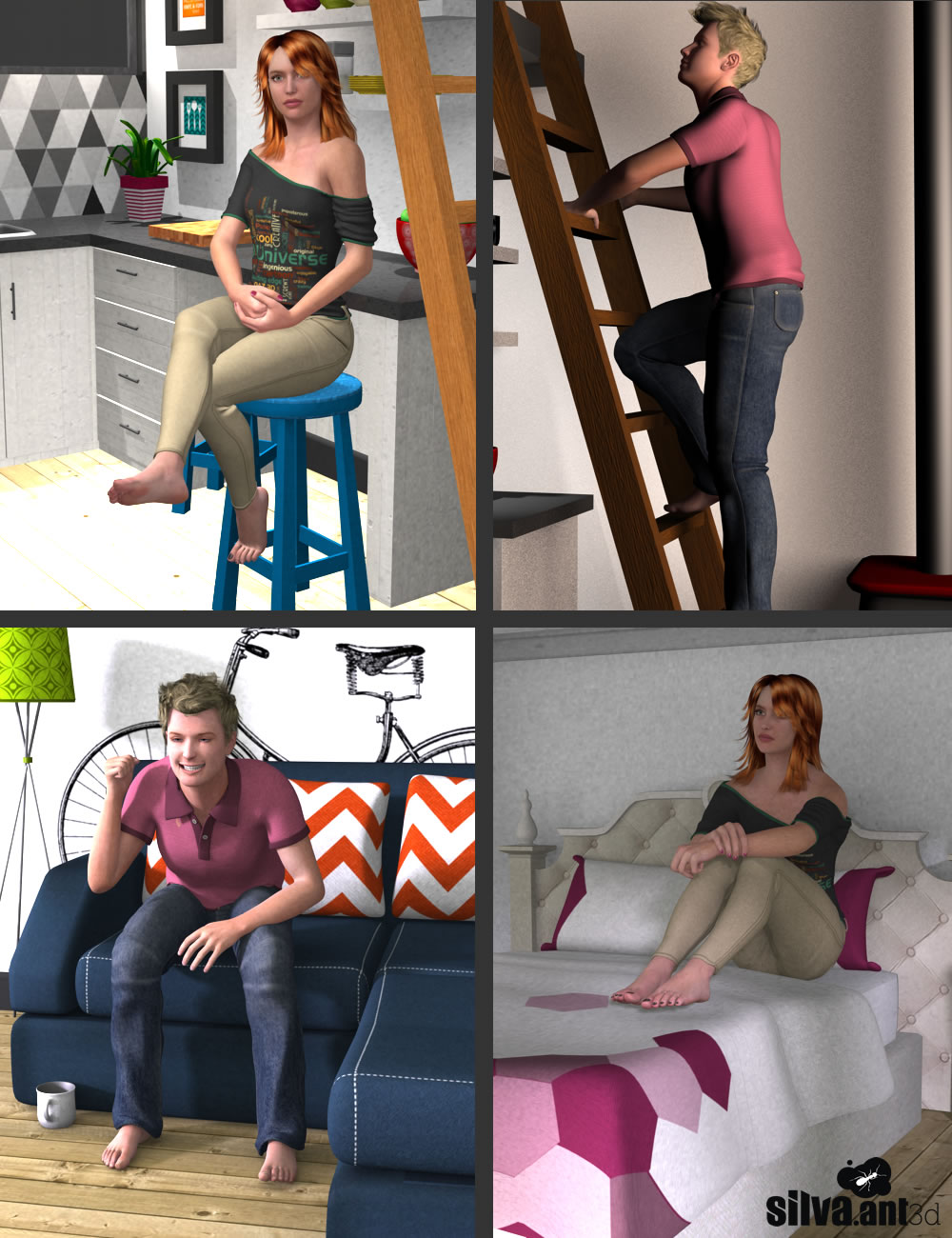 The Studio Poses by: SilvaAnt3d, 3D Models by Daz 3D