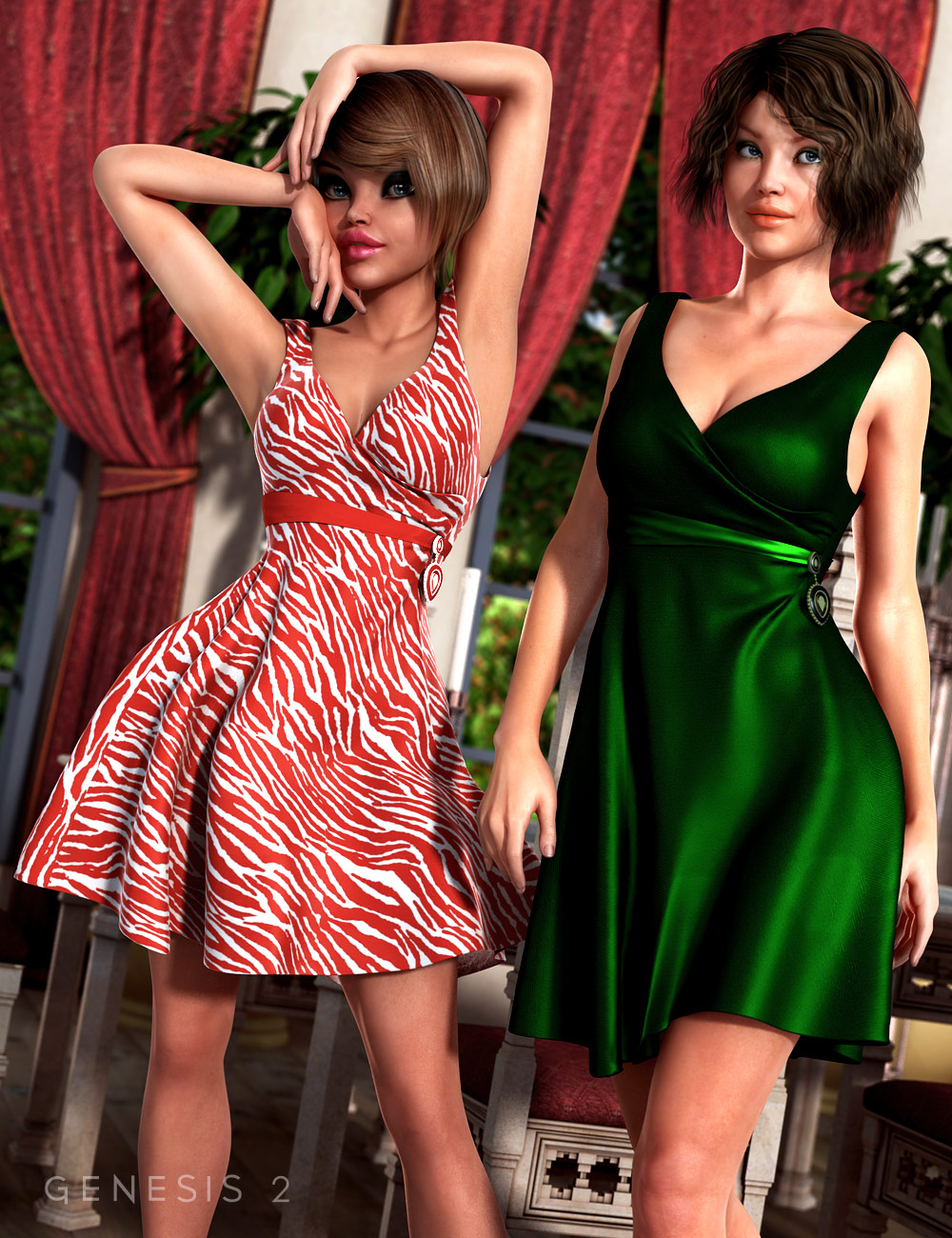 X Skirt for Genesis 2 Female(s) by: Cute3D, 3D Models by Daz 3D