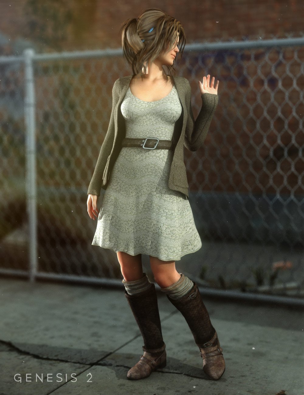 Hipster Librarian Outfit and Boots for Genesis 2 Female(s) by: Barbara BrundonSarsa, 3D Models by Daz 3D