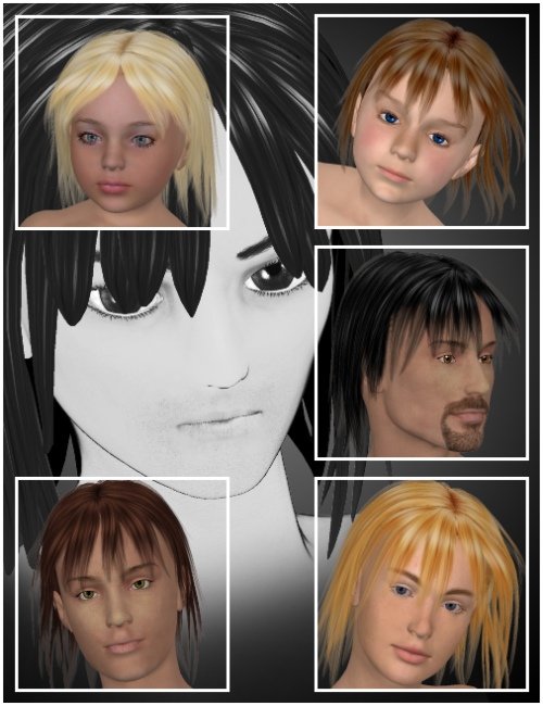 Miki Hair by: Lisbeth N, 3D Models by Daz 3D