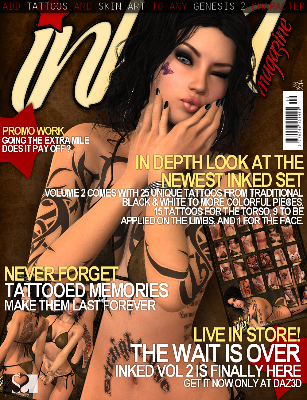 Inked Vol. 2 for Genesis 2 by: ShanasSoulmate, 3D Models by Daz 3D