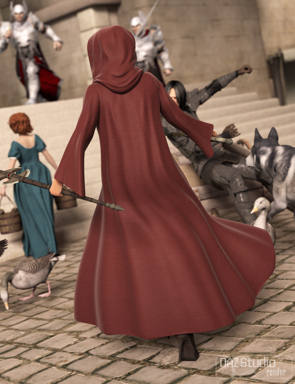 Medieval Cloaks for Genesis 2 Female(s) by: Ravenhair, 3D Models by Daz 3D