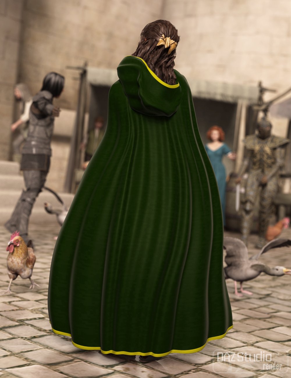 Medieval Cloaks for Genesis 2 Female(s) by: Ravenhair, 3D Models by Daz 3D