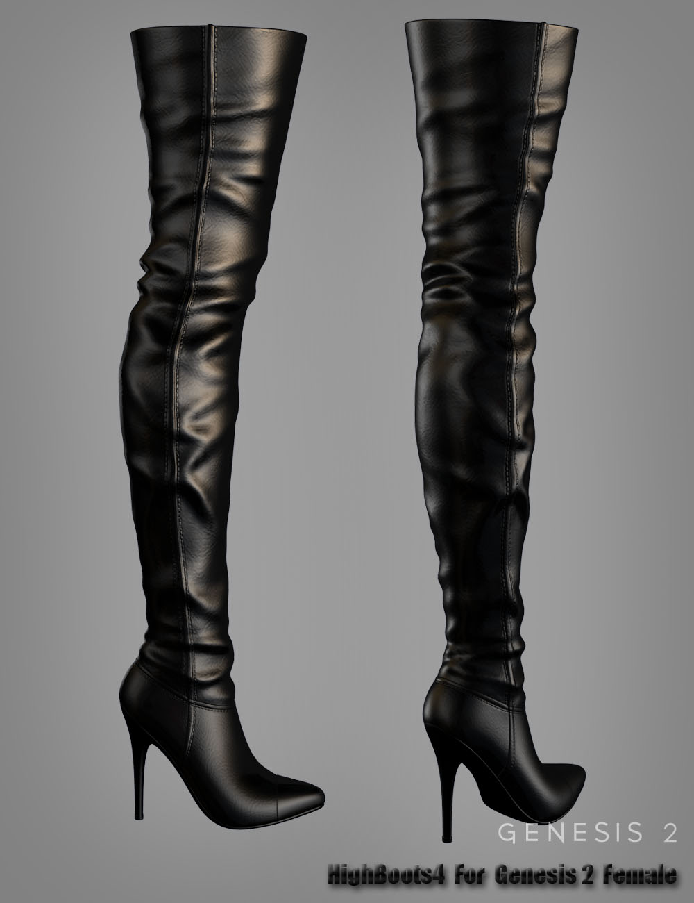 High Boots 4 For Genesis 2 Female(s) by: dx30, 3D Models by Daz 3D