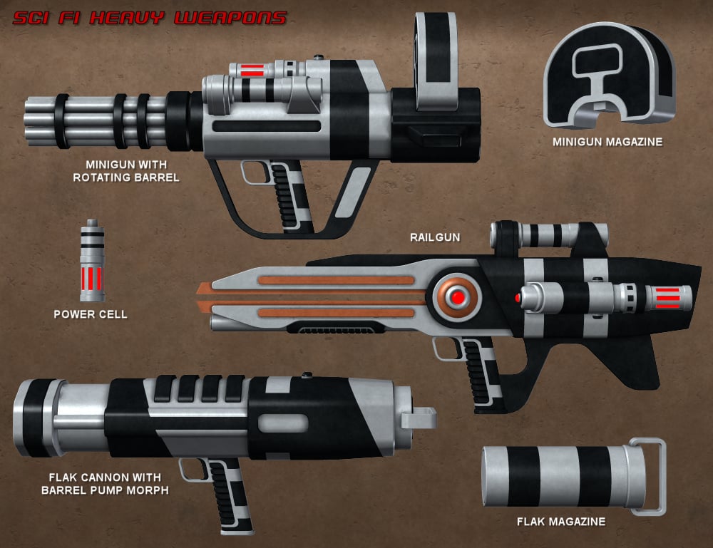 Sci Fi Heavy Weapons Sci Fi Heavy Weapons by: Nightshift3D, 3D Models by Daz 3D