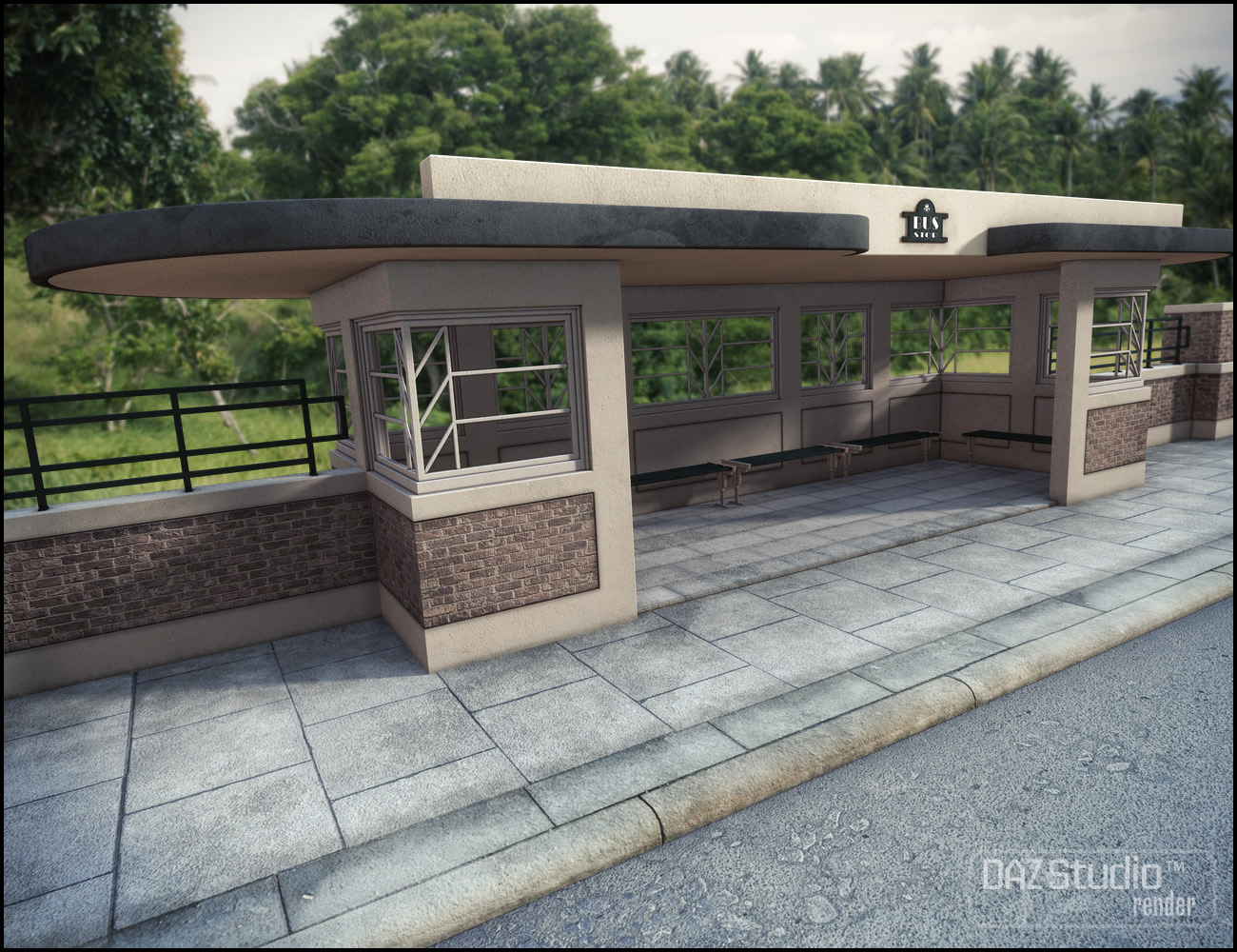 Deco Bus Stop by: Jack Tomalin, 3D Models by Daz 3D