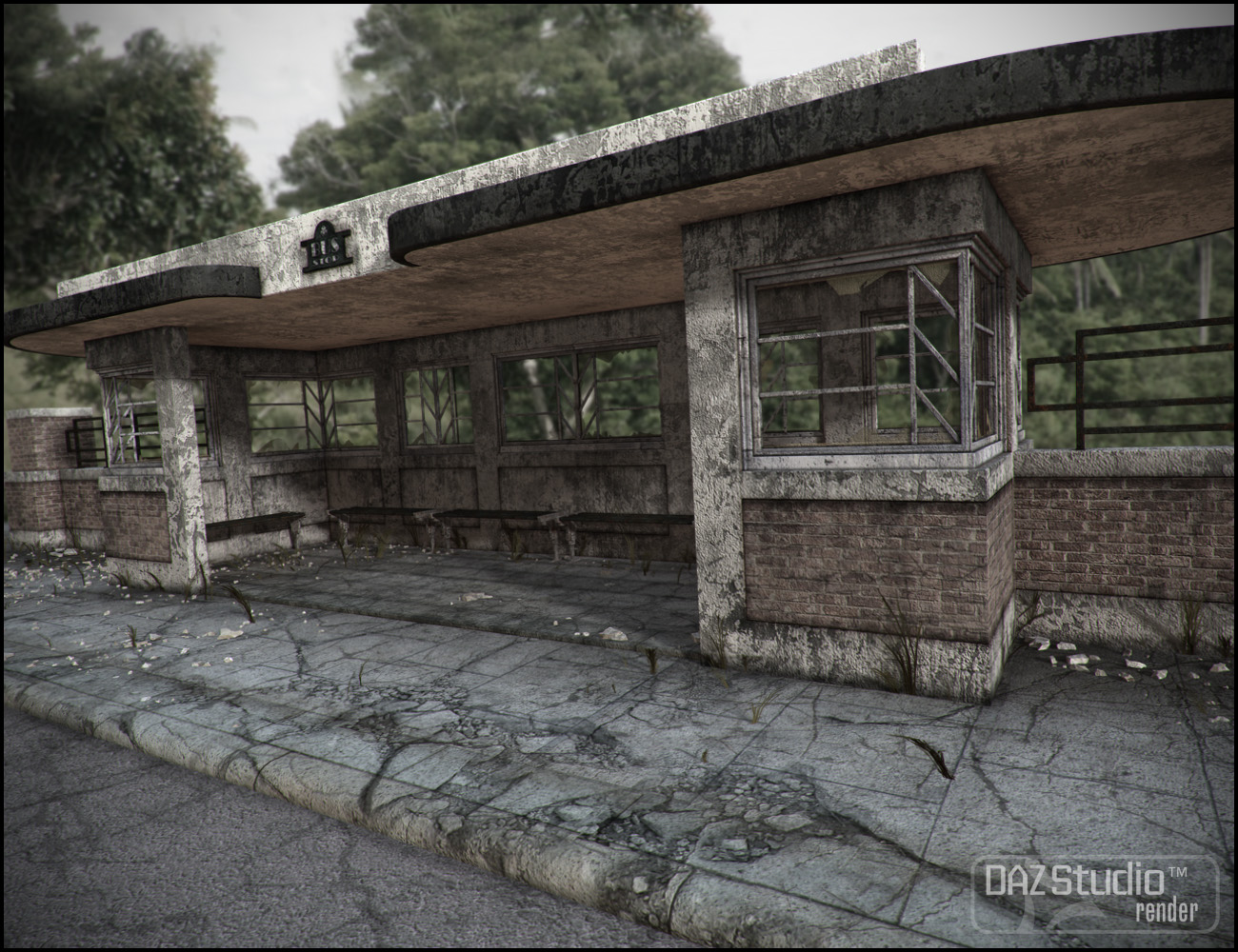Deco Bus Stop - Last Stop Deco Bus Stop - Last Stop by: Jack Tomalin, 3D Models by Daz 3D