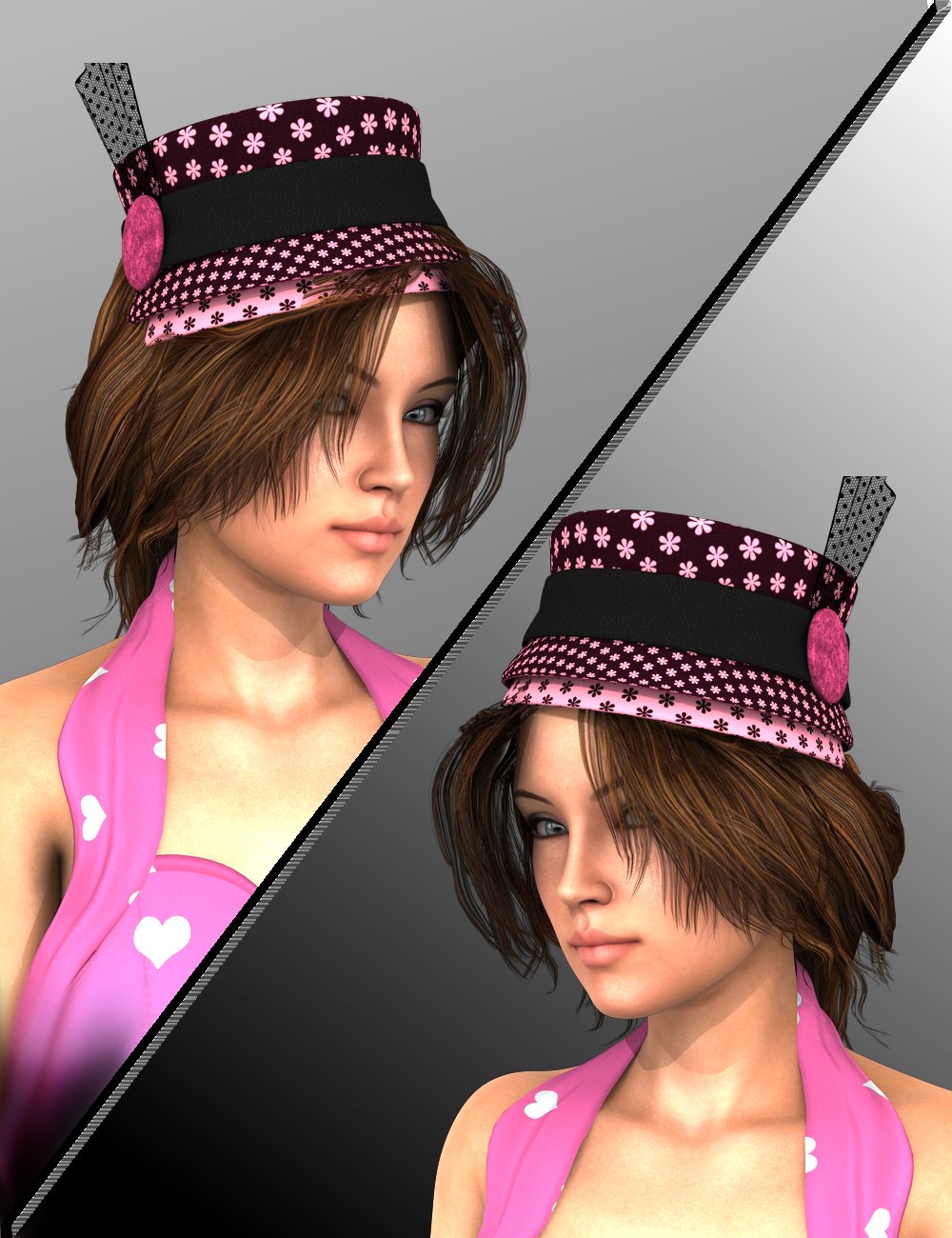 Hat and Hair Helper Genesis 2 by: Sickleyield, 3D Models by Daz 3D