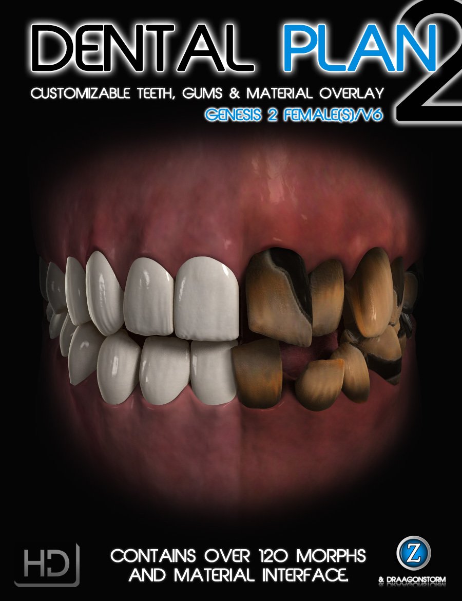 Dental Plan 2 HD for Genesis 2 Female(s) by: Zev0DraagonStorm, 3D Models by Daz 3D