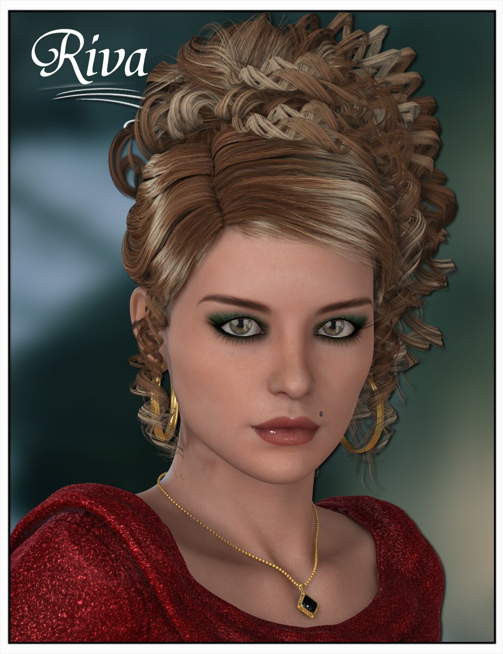 Riva Updo Hair Riva Updo Hair by: SWAM, 3D Models by Daz 3D
