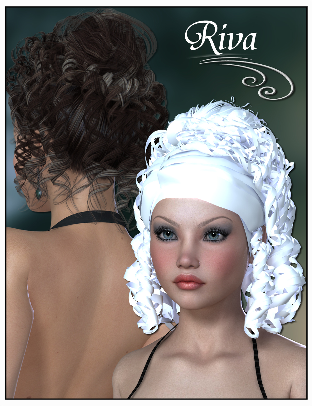 Riva Updo Hair by: SWAM, 3D Models by Daz 3D
