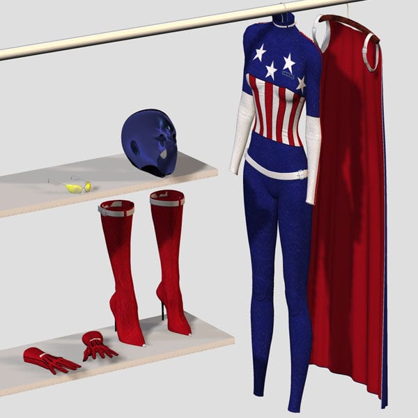 SkinSuits for Glamorous Vickie 'Super Heros' SkinSuits for Glamorous Vickie 'Super Heros' by: Jim Burton, 3D Models by Daz 3D