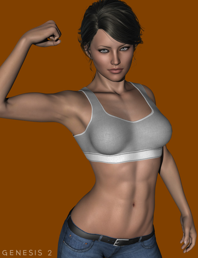 FM Muscle Flexing for Genesis 2 Female(s) by: Flipmode, 3D Models by Daz 3D