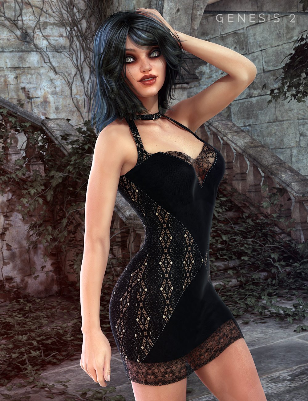 Teddy Dress for Genesis 2 Female(s) by: OziChickXena, 3D Models by Daz 3D