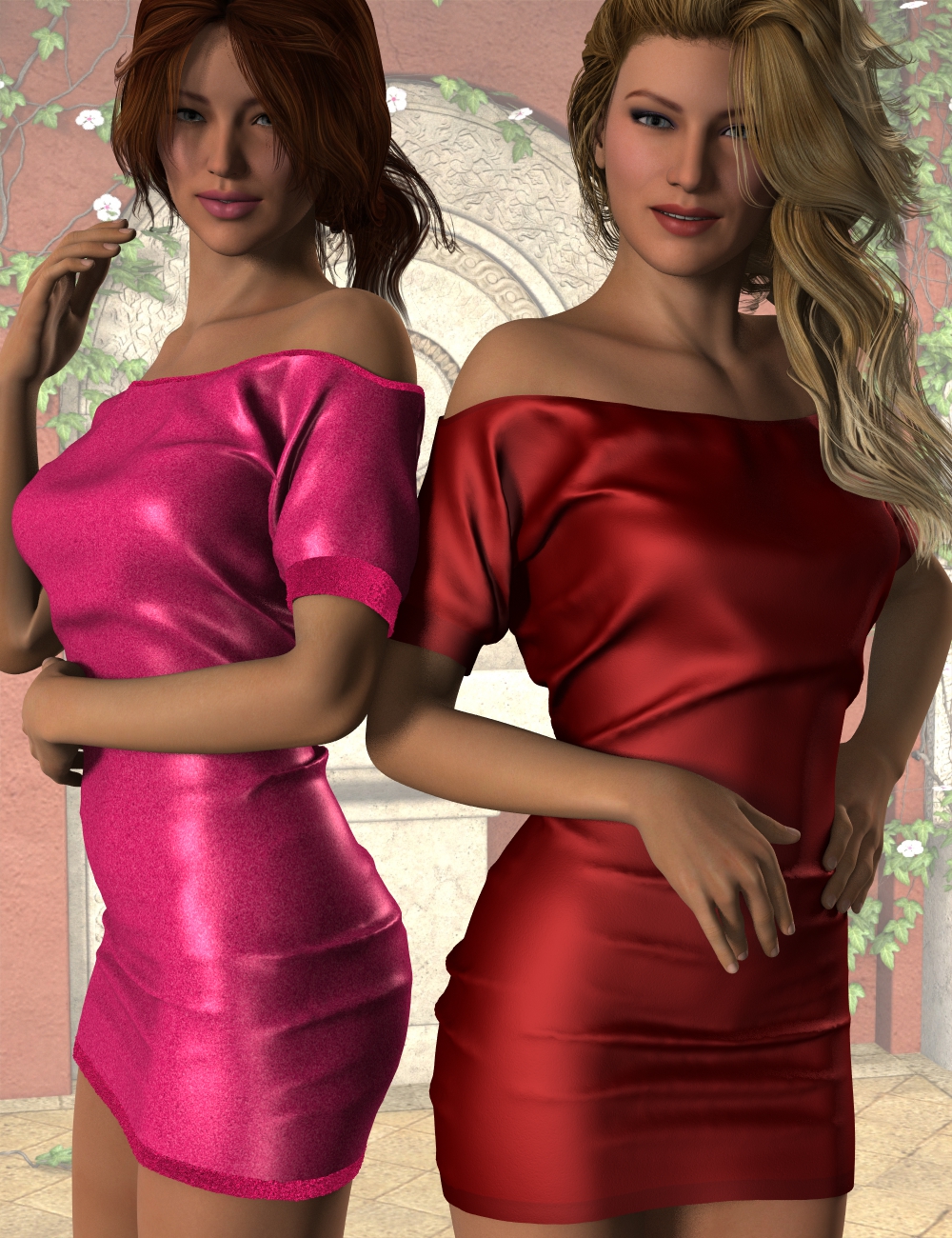 Short Sleeve Mini Dress for Genesis 2 Female(s) by: Trendy Renders, 3D Models by Daz 3D