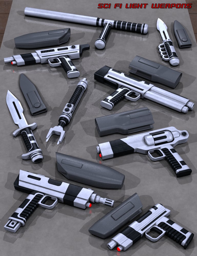 Sci Fi Light Weapons by: Nightshift3D, 3D Models by Daz 3D