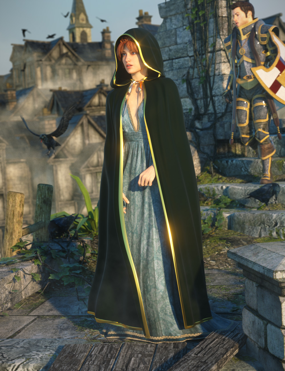 Medieval Cloaks for Genesis Female(s) Medieval Cloaks for Genesis Female(s) by: Ravenhair, 3D Models by Daz 3D
