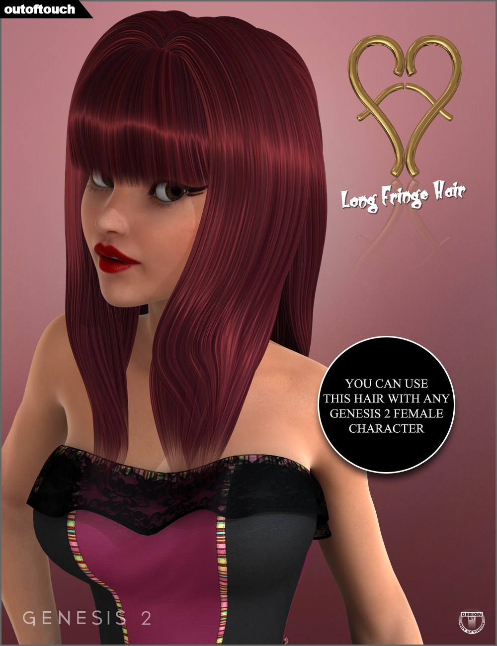 Fiends Forever Long Fringe Hair by: outoftouch, 3D Models by Daz 3D