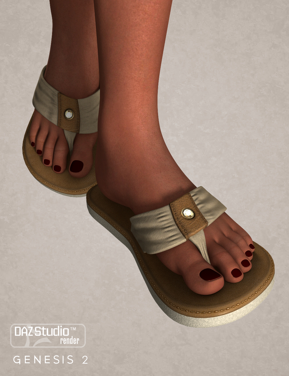 Flip Flops for Genesis 2 Female(s) by: Karth, 3D Models by Daz 3D