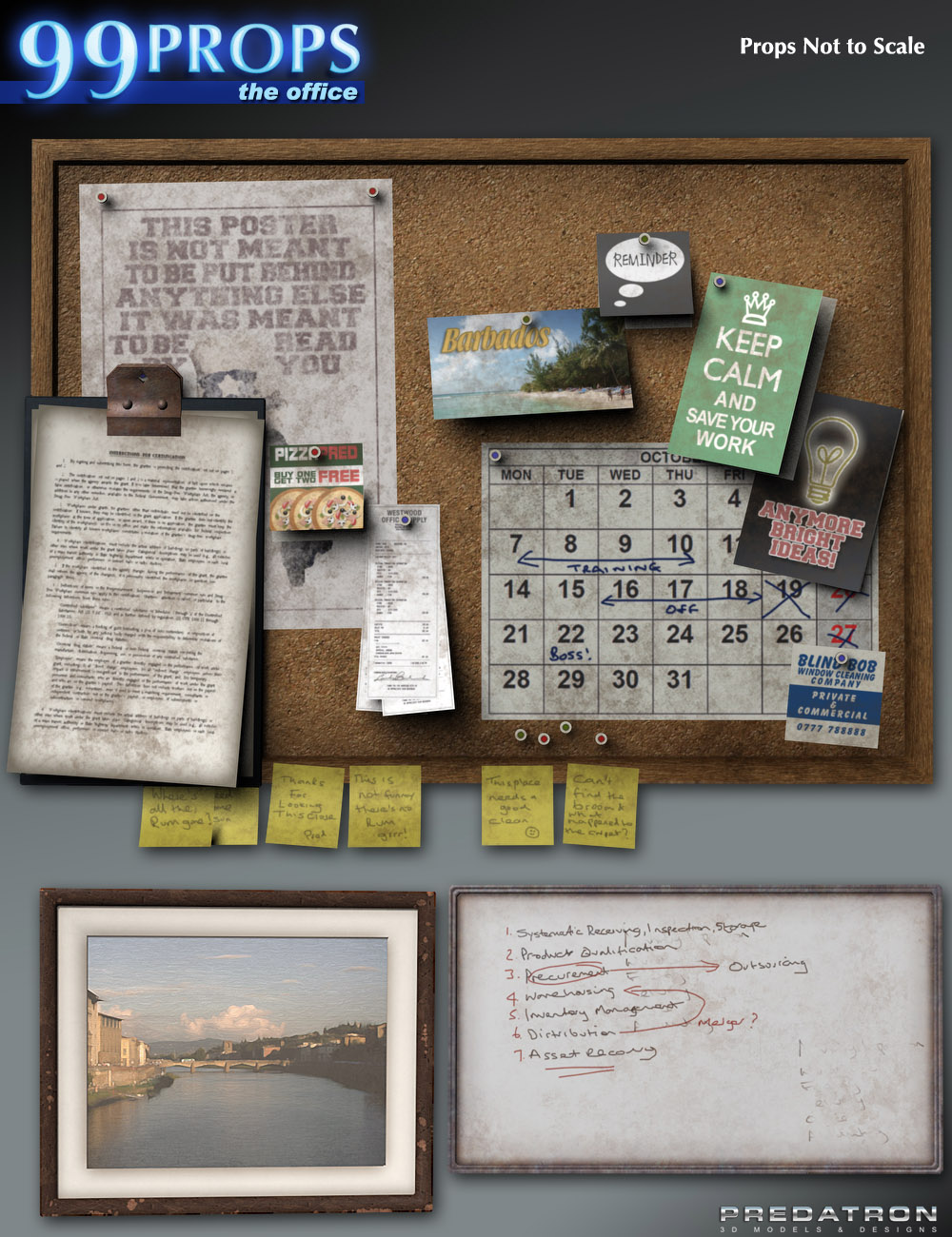 99 Poser Props - The Office 99 Poser Props - The Office by: Predatron, 3D Models by Daz 3D