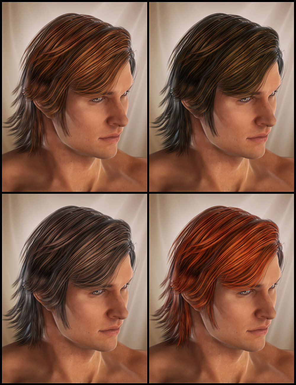 Drifter Hair for Genesis 2 Male(s) by: goldtassel, 3D Models by Daz 3D