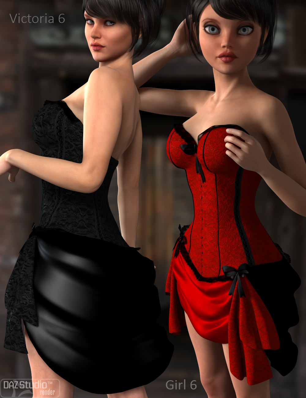 Bustier Dress for Genesis 2 Female(s) by: Nikisatez, 3D Models by Daz 3D