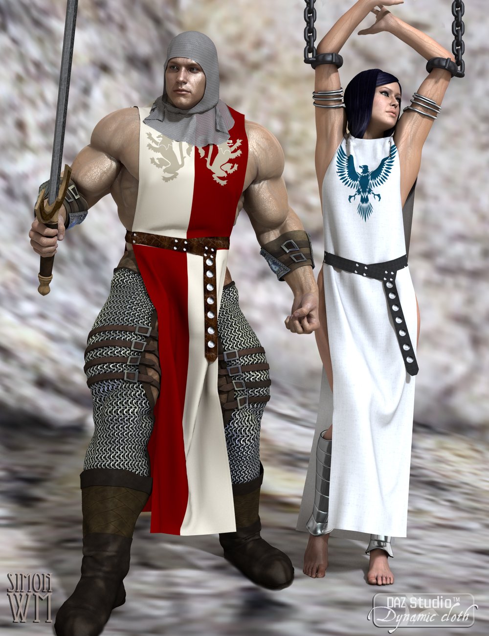 Medieval Fantasy - Dynamic Clothes for Genesis and Genesis 2 by: SimonWMOptiTex, 3D Models by Daz 3D