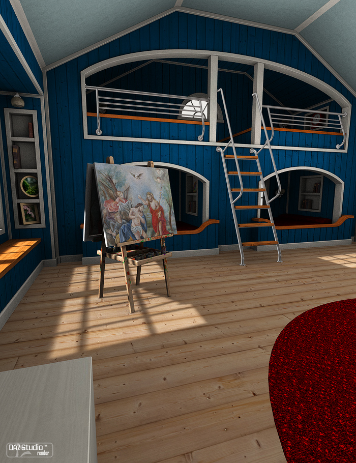 The Attic Bedroom by: ForbiddenWhispersFWDesign, 3D Models by Daz 3D
