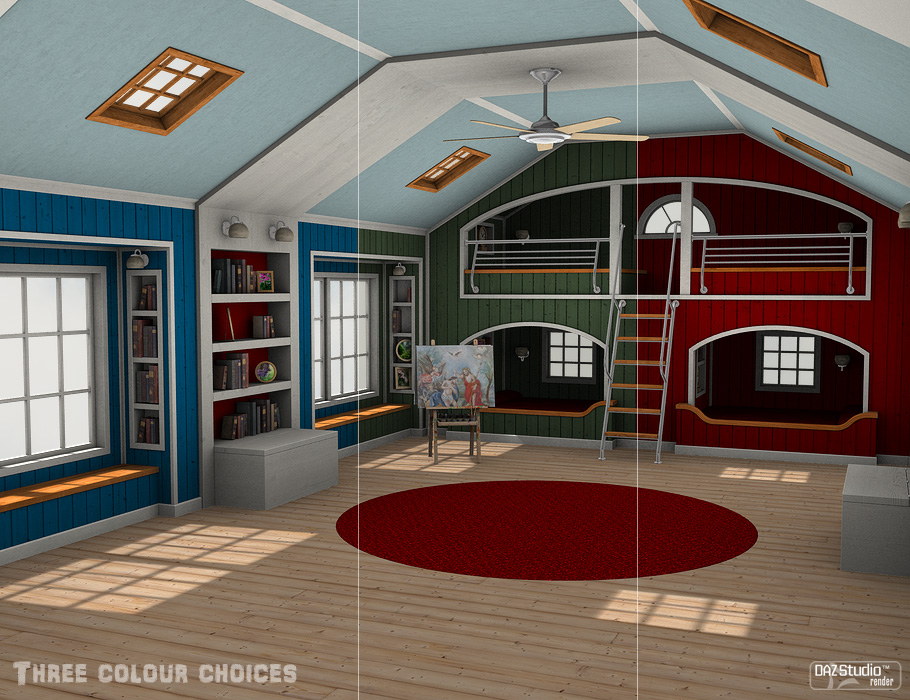 The Attic Bedroom by: ForbiddenWhispersFWDesign, 3D Models by Daz 3D