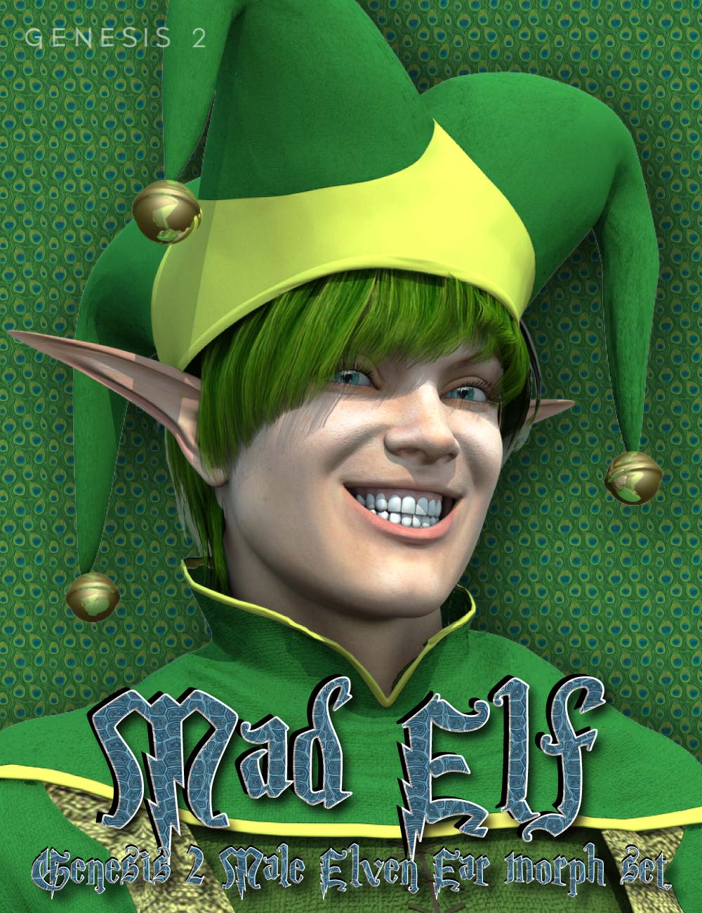 Mad Elf - Genesis 2 Male Elven Ears by: Design Anvil, 3D Models by Daz 3D