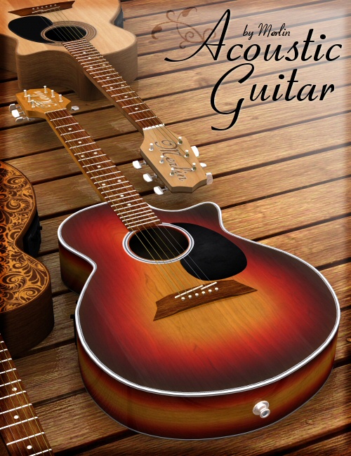 Acoustic & Electric Guitars Bundle Daz 3D
