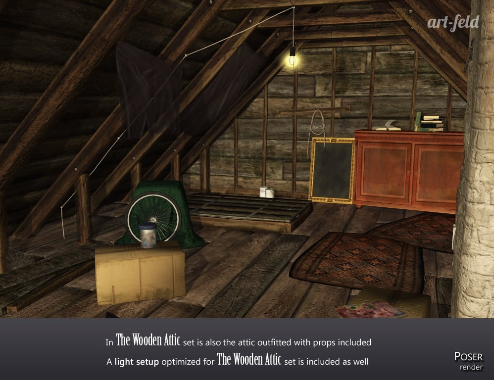 The Wooden Attic The Wooden Attic by: art-feld, 3D Models by Daz 3D