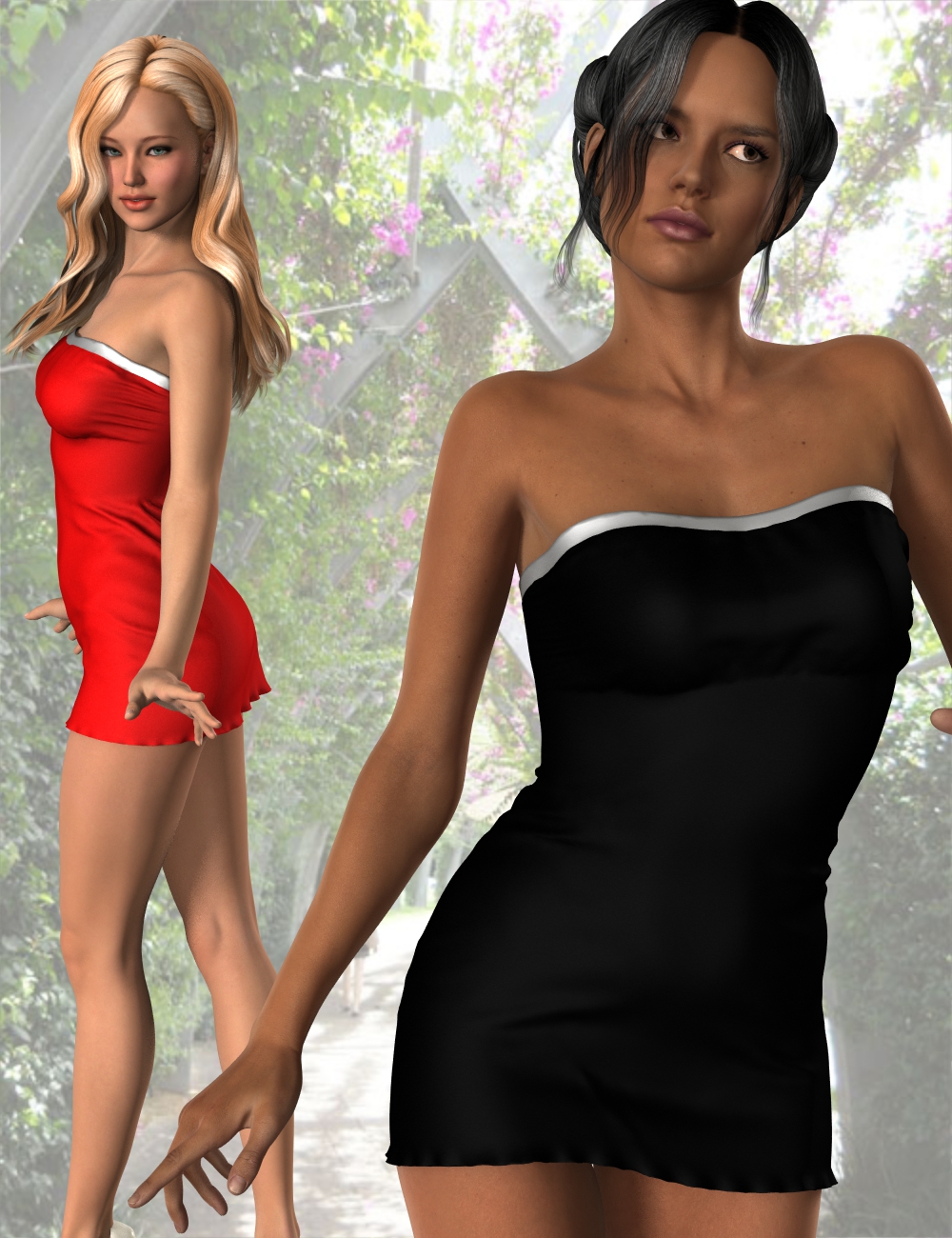 Slinky Tube Dress for Genesis 2 Female(s) by: Trendy Renders, 3D Models by Daz 3D