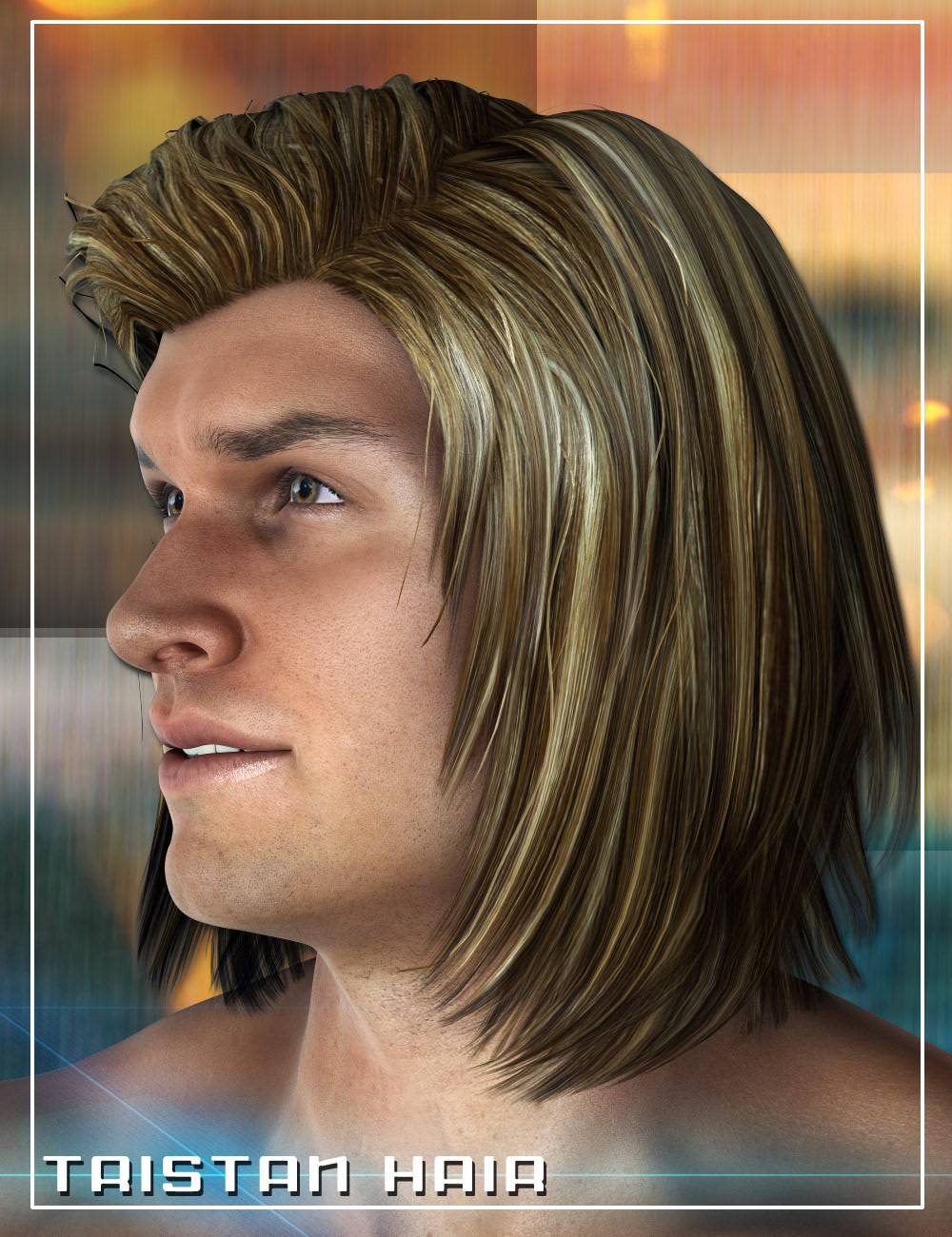 Tristan Hair for Gianni 6 and Genesis 2 Male(s) by: 3DCelebrity, 3D Models by Daz 3D