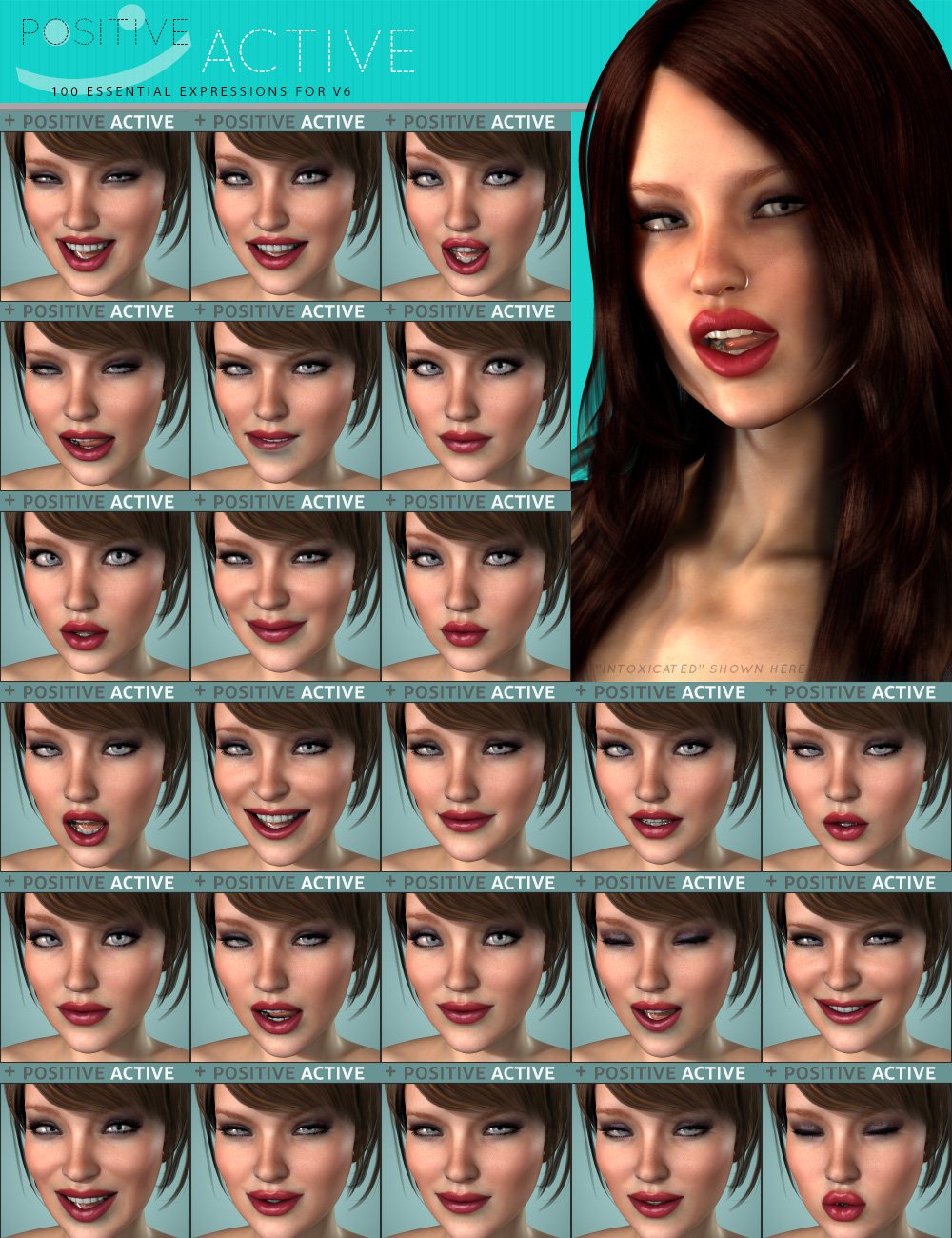 i13 100 Essential Expressions for V6 by: ironman13, 3D Models by Daz 3D