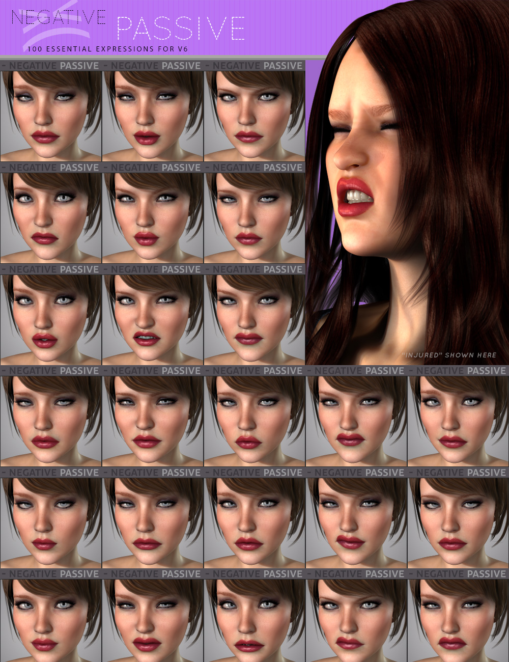 i13 100 Essential Expressions for V6 by: ironman13, 3D Models by Daz 3D