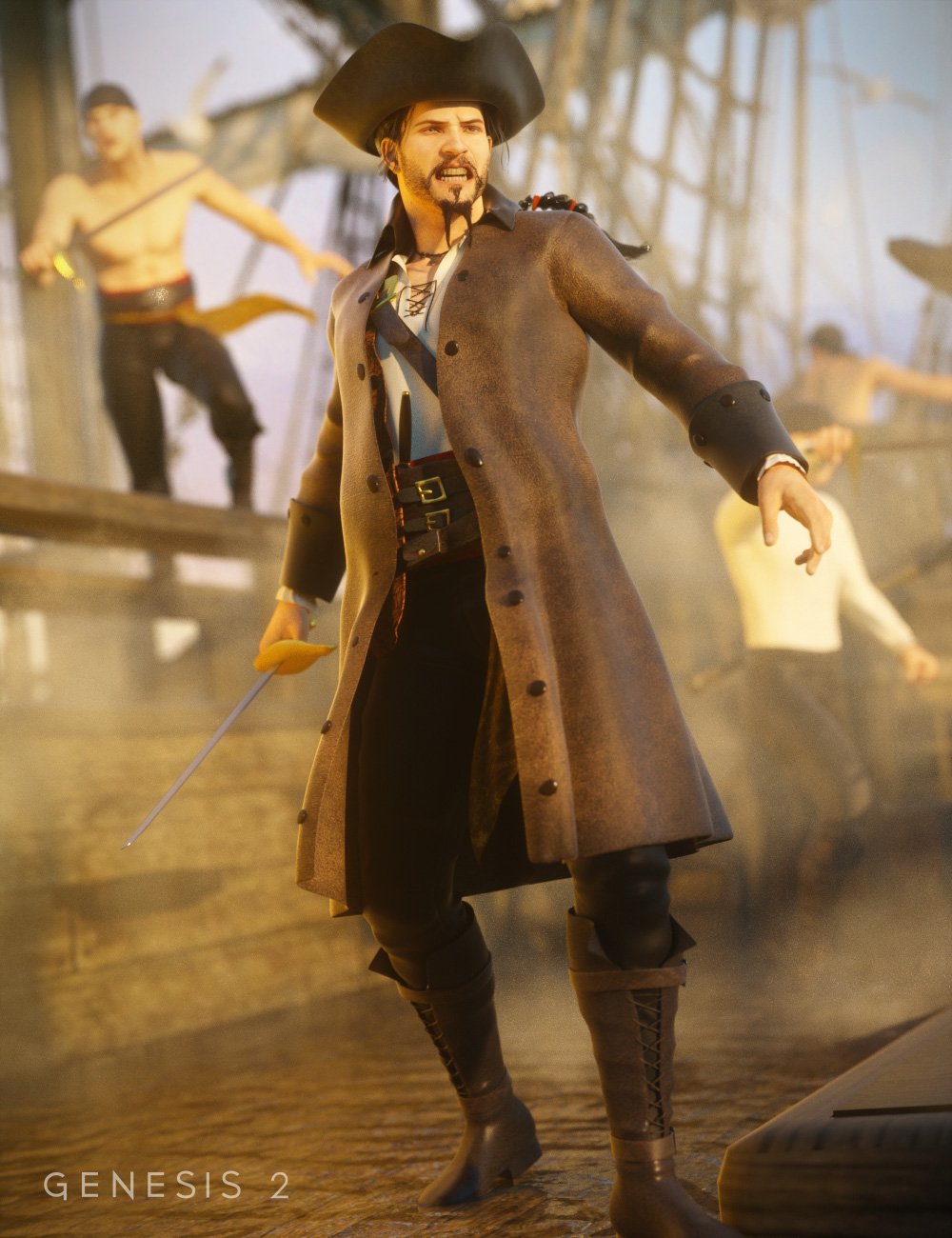 Pirate for Genesis and Genesis 2 Male(s) by: Ravenhair, 3D Models by Daz 3D