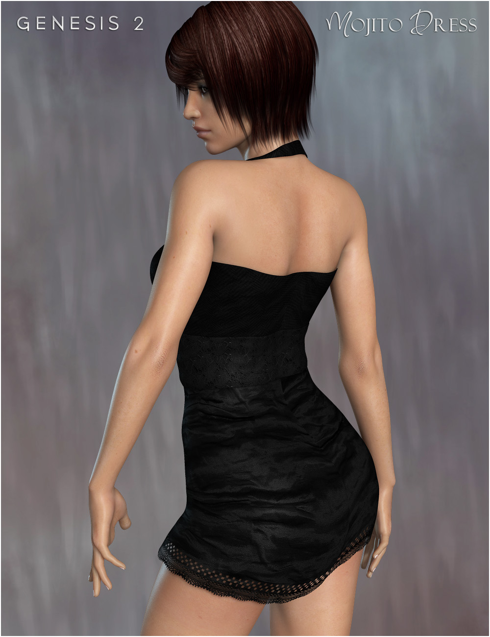 Mojito Dress for Genesis 2 Female(s) by: OziChick, 3D Models by Daz 3D