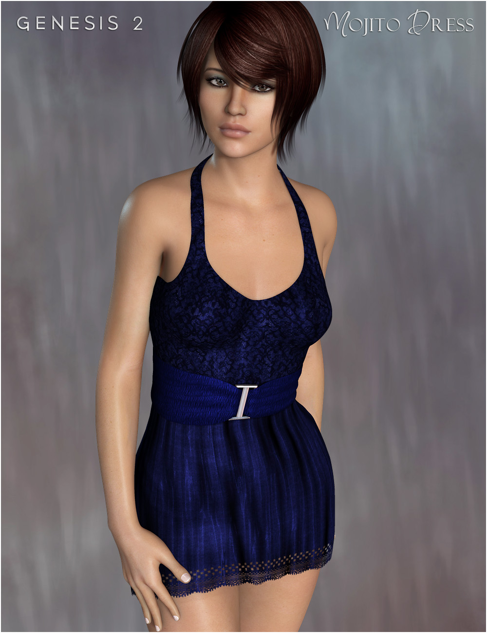Mojito Dress for Genesis 2 Female(s) by: OziChick, 3D Models by Daz 3D