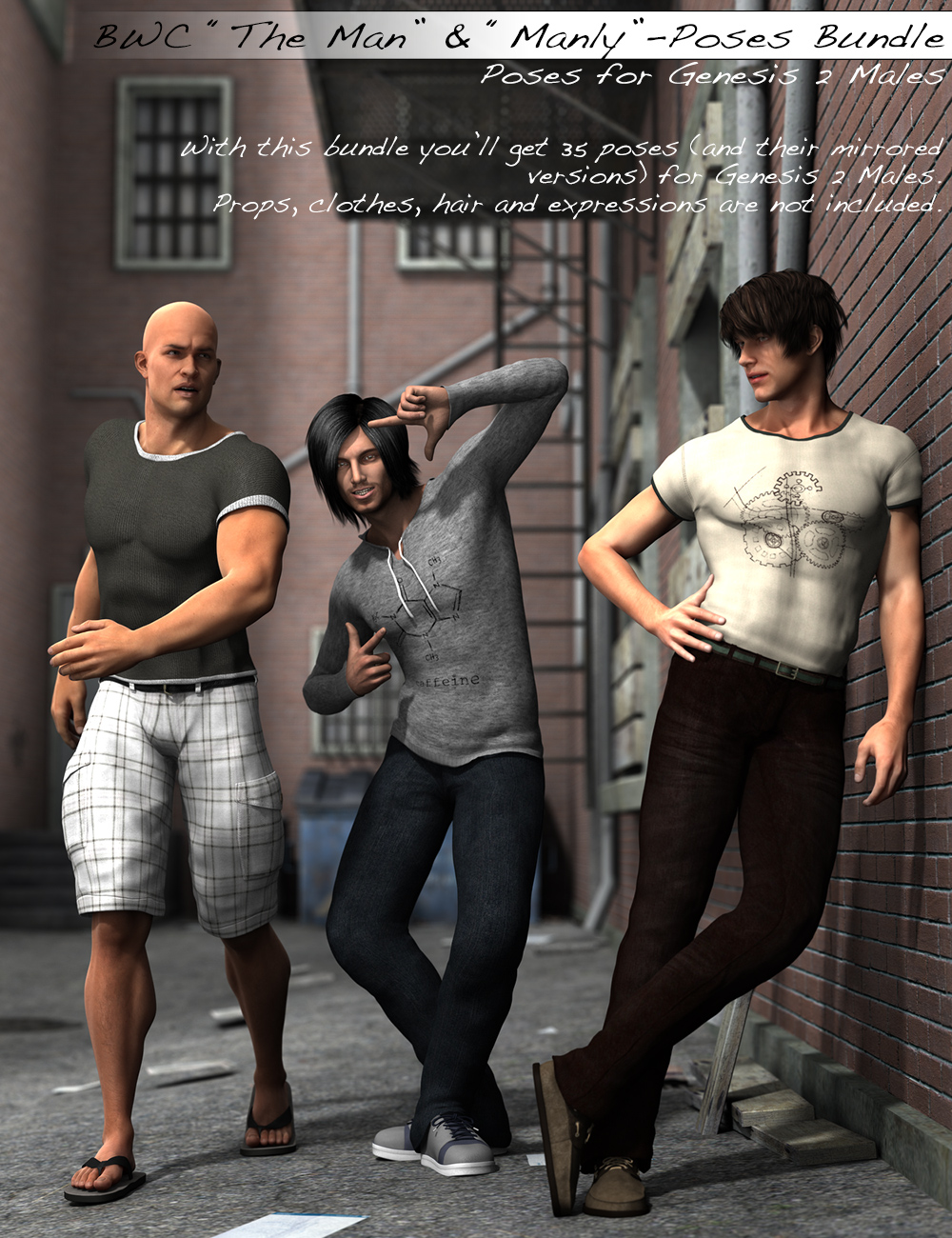 BWC "The Man" and "Manly" - Poses Bundle by: Sedor, 3D Models by Daz 3D