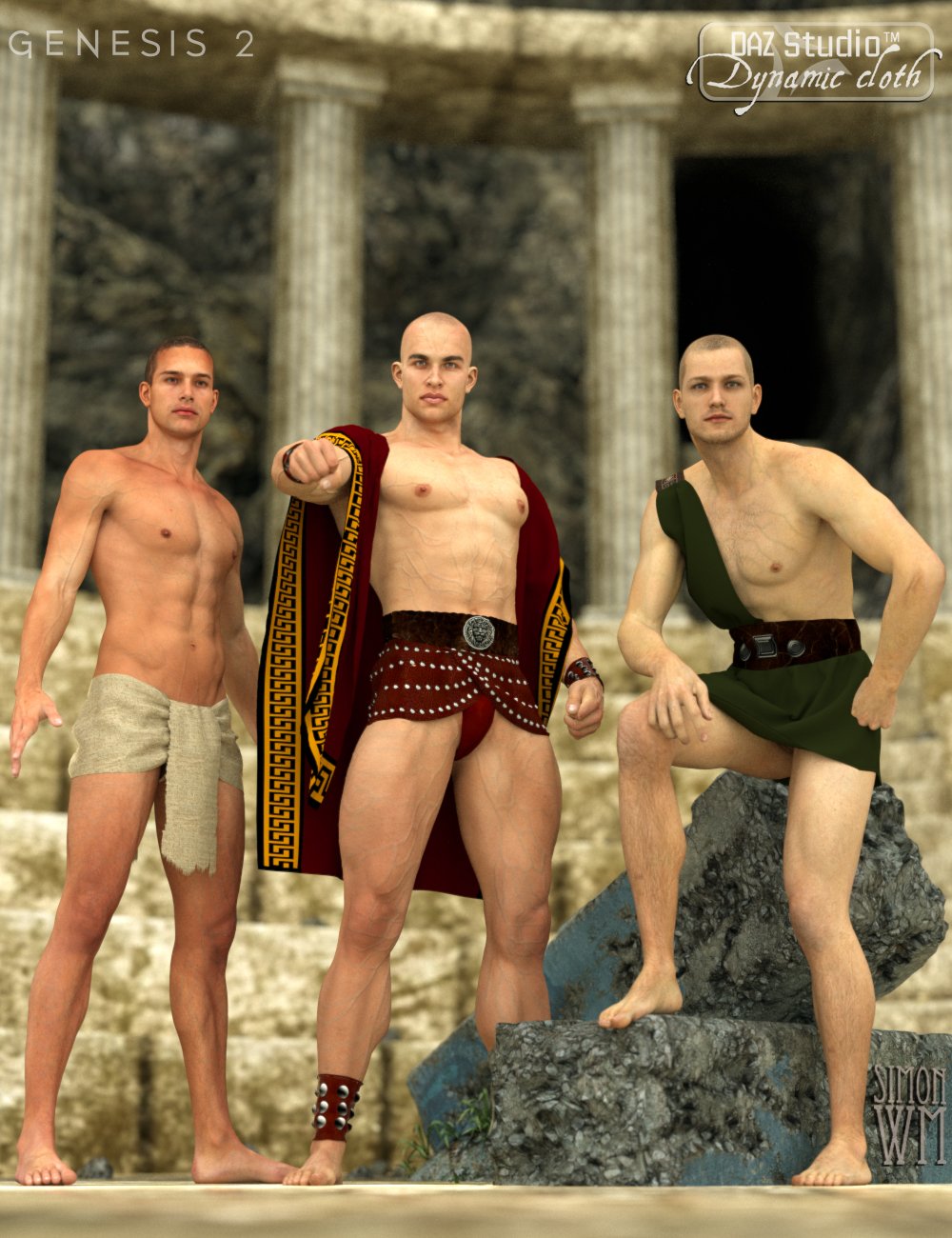 Dynamic Loincloths, Togas and Skirts for Genesis and Genesis 2 Male(s) by: SimonWMOptiTex, 3D Models by Daz 3D