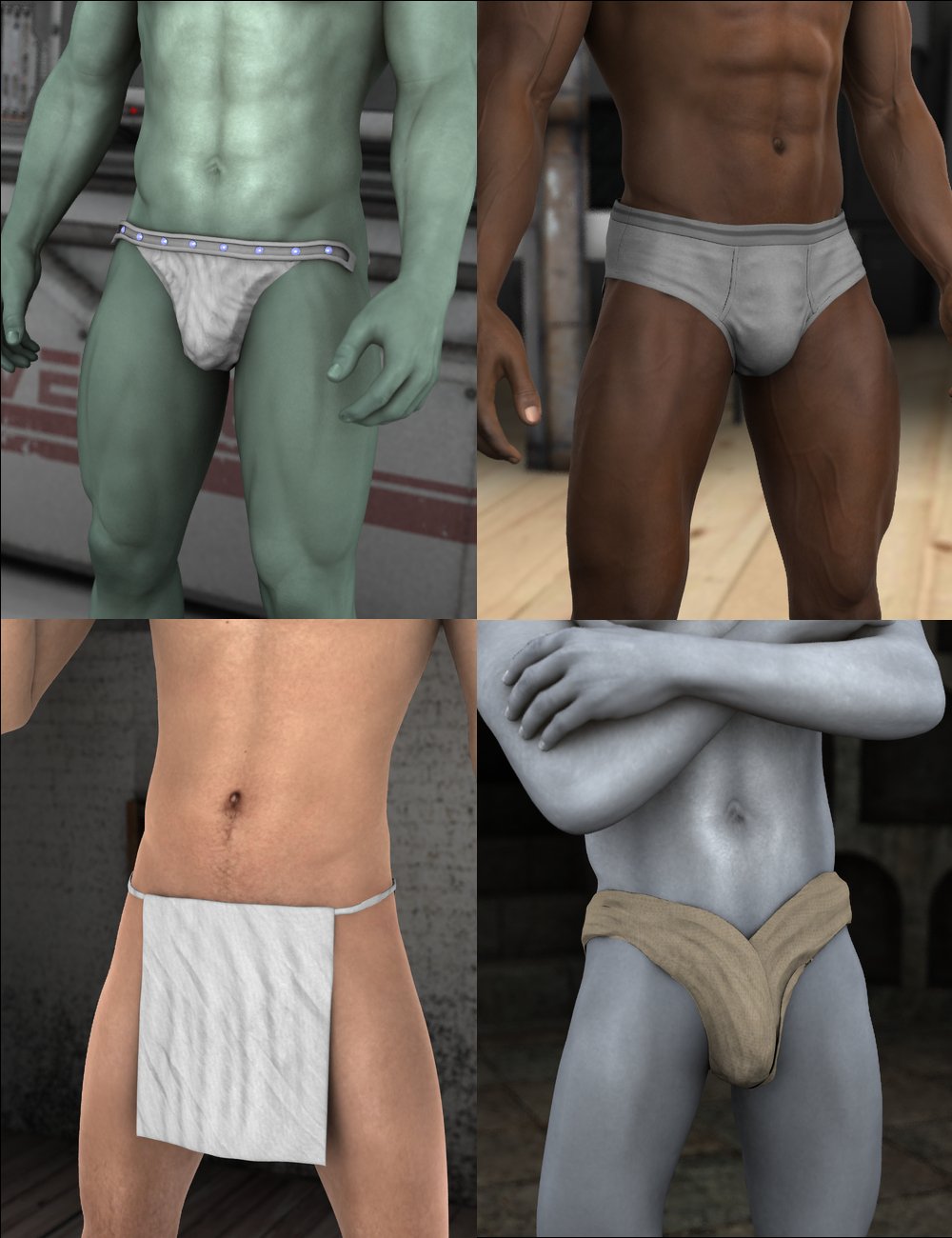 Genre Undergarments for Genesis 2 Male(s) by: Sickleyield, 3D Models by Daz 3D