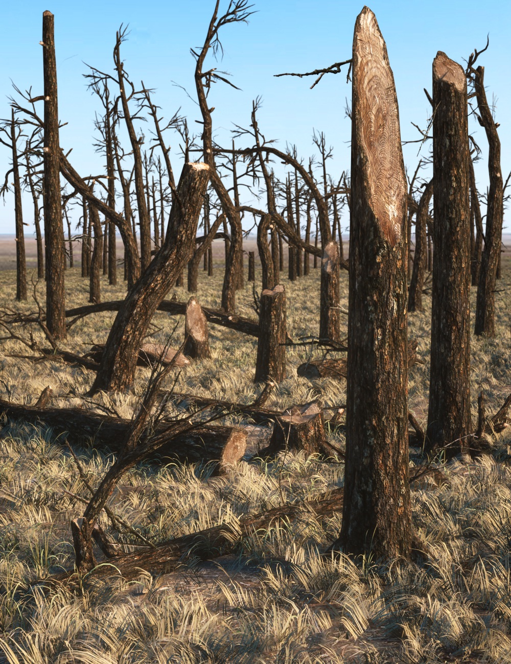 Nature - Broken Trees Pack 1 by: Andrey Pestryakov, 3D Models by Daz 3D
