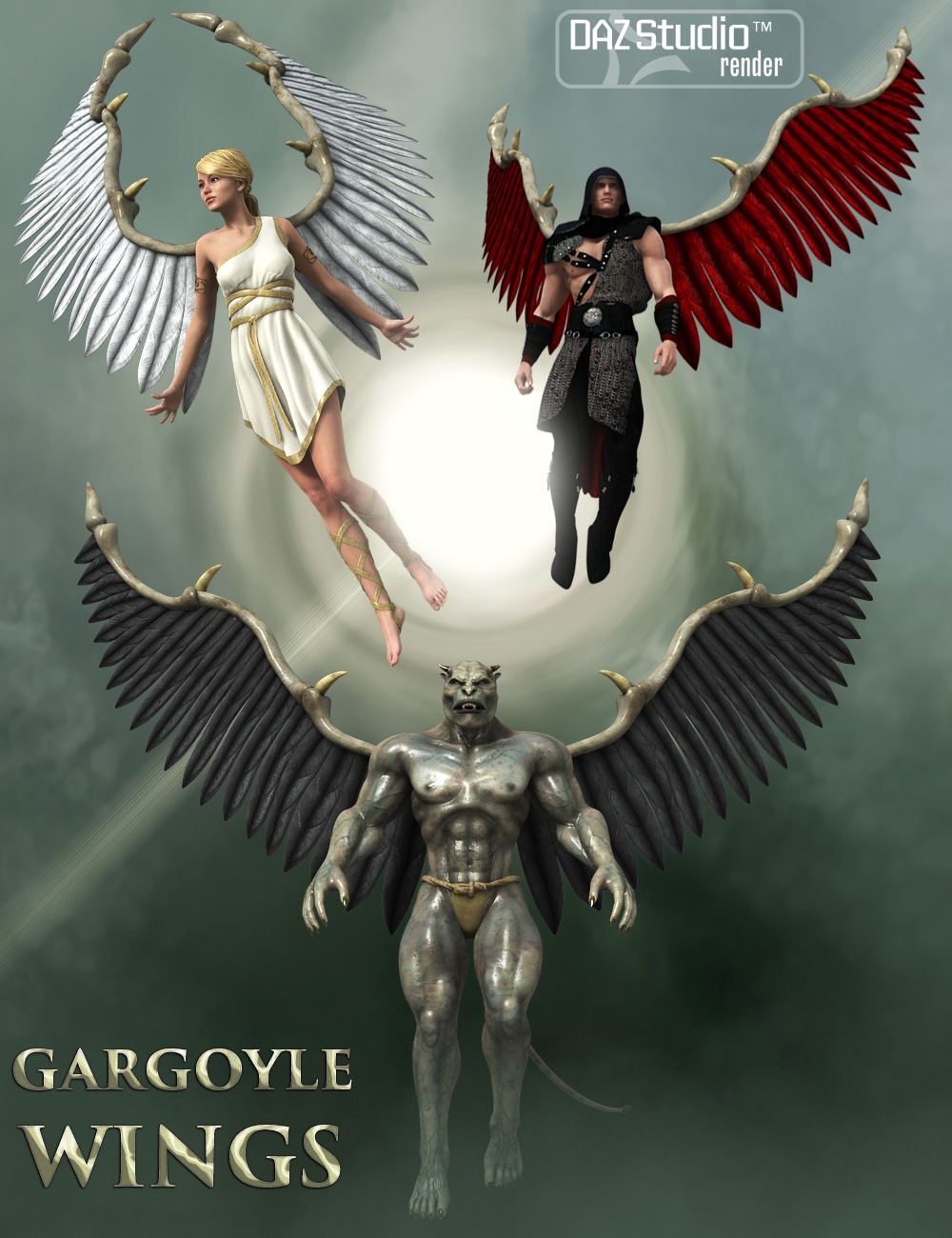 Gargoyle Wings by: midnight_stories, 3D Models by Daz 3D