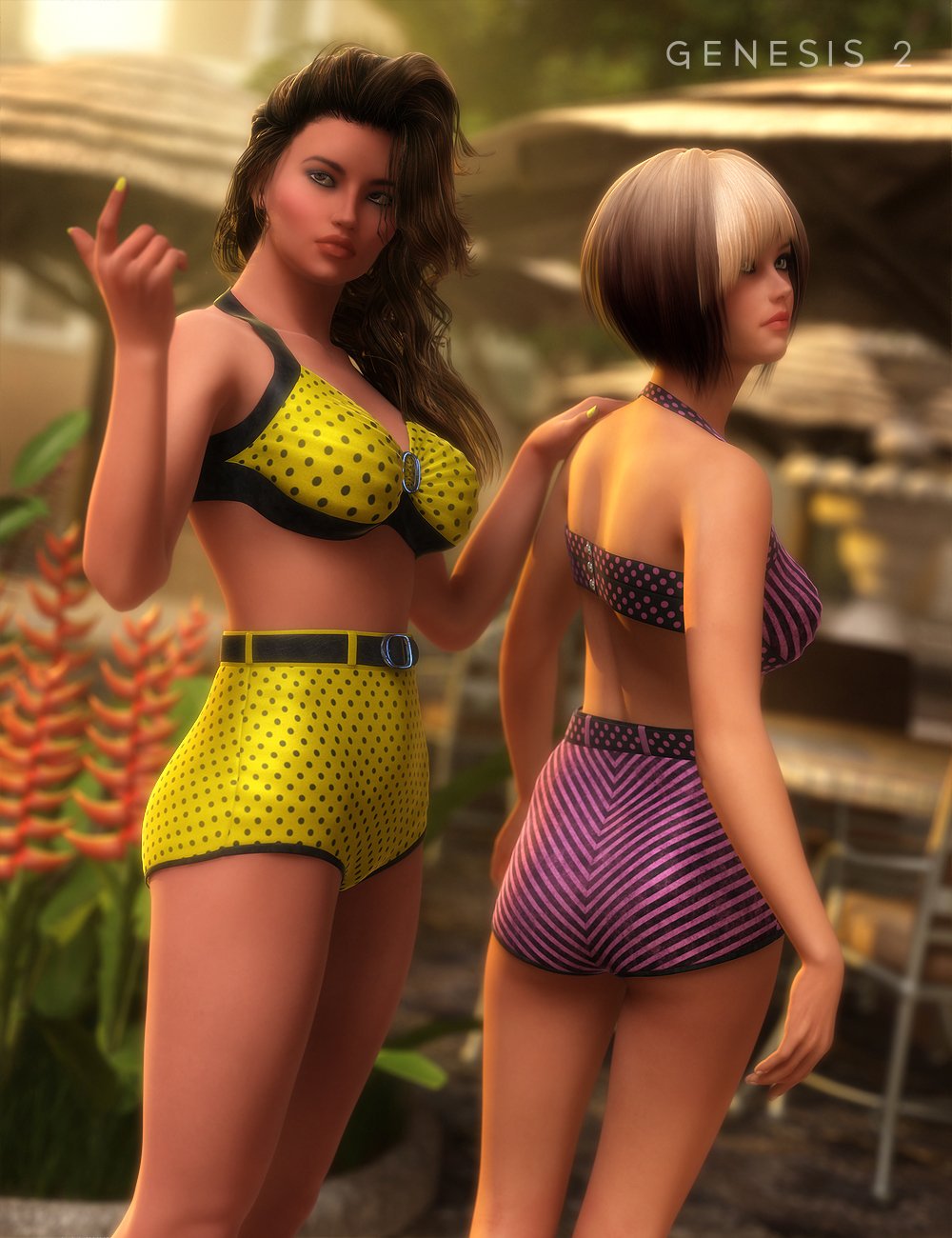Lucille's Bikini for Genesis 2 Female(s) by: Fisty & Darc, 3D Models by Daz 3D